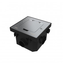 Systeme Elecrtic MultiDesk Серебро Лючок на 2 модуля IP44 с монтажной коробкой для бетонных полов, тип MDK20
