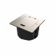 Systeme Elecrtic MultiDesk Никель Лючок с розеткой 2К+З, 16А/250В, IP44 с монтажной коробкой для стены, фальшпола, стола, тип MDK21