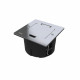 Systeme Elecrtic MultiDesk Серебро Лючок с розеткой 2К+З, 16А/250В, IP44 с монтажной коробкой для стены, фальшпола, стола, тип MDK21