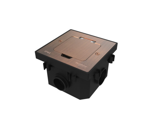 Systeme Elecrtic MultiDesk Медь Лючок с розеткой 2К+З, 16А/250В, IP44 с монтажной коробкой для бетонных полов , тип MDK21