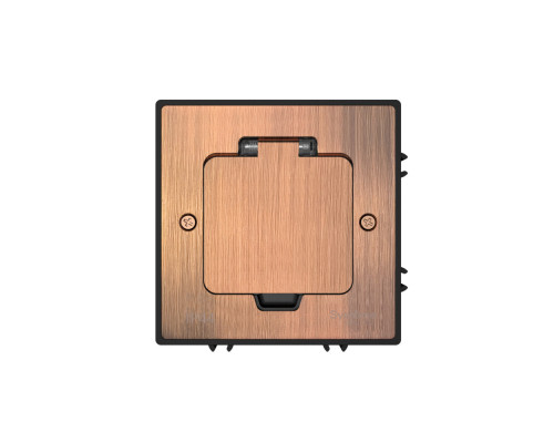 Systeme Elecrtic MultiDesk Медь Лючок с розеткой 2К+З, 16А/250В, IP44 с монтажной коробкой для бетонных полов , тип MDK21