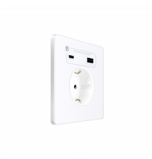 Systeme Electric Systeme Infinity Арктический лед Розетка с заземлением со шт. с USB А+С 20Вт
