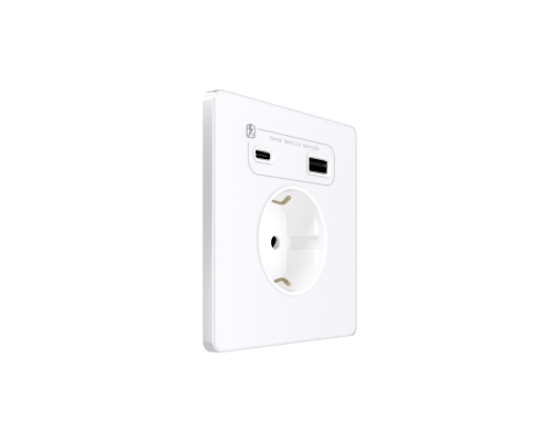 Systeme Electric Systeme Infinity Арктический лед Розетка с заземлением со шт. с USB А+С 20Вт