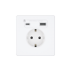 Systeme Electric Systeme Infinity Арктический лед Розетка с заземлением со шт. с USB А+С 20Вт