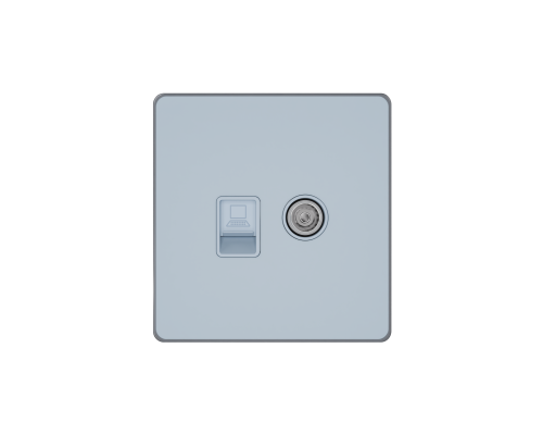 Systeme Electric Systeme Infinity Стальное небо Розетка информационная TV/FM и RJ-45 кат.5е
