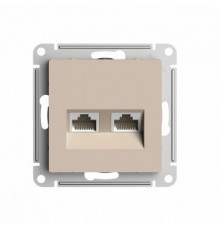 SE AtlasDesign Песочный Розетка двойная компьютерная RJ45+RJ45, кат.5E, механизм