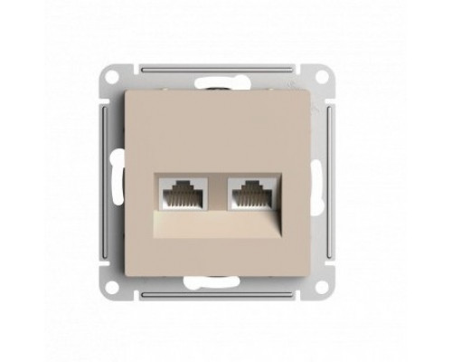 SE AtlasDesign Песочный Розетка двойная компьютерная RJ45+RJ45, кат.5E, механизм