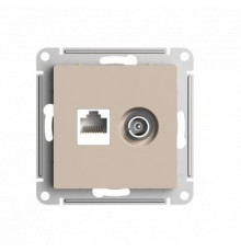 SE AtlasDesign Песочный Розетка двойная ТВ + компьютерная RJ45, кат. 5Е