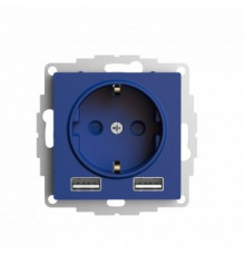 SE AtlasDesign Аквамарин Розетка 16А c 2 USB A+A, 5В/2,4А, 2х5В/1,2А, механизм