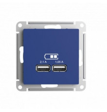 SE AtlasDesign Аквамарин Розетка USB A+A, 5В/2,1 А, 2х5В/1,05 А, механизм