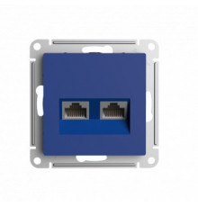 SE AtlasDesign Аквамарин Розетка двойная компьютерная RJ45+RJ45, кат.5E, механизм