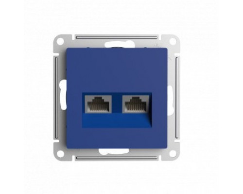 SE AtlasDesign Аквамарин Розетка двойная компьютерная RJ45+RJ45, кат.5E, механизм